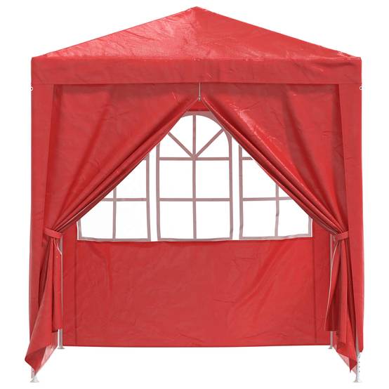 ComfortXL - Tente de réception PE acier rassemblements plein air fenêtres latérales 200x200cm rouge - ComfortXL Outdoor Living - Image 4