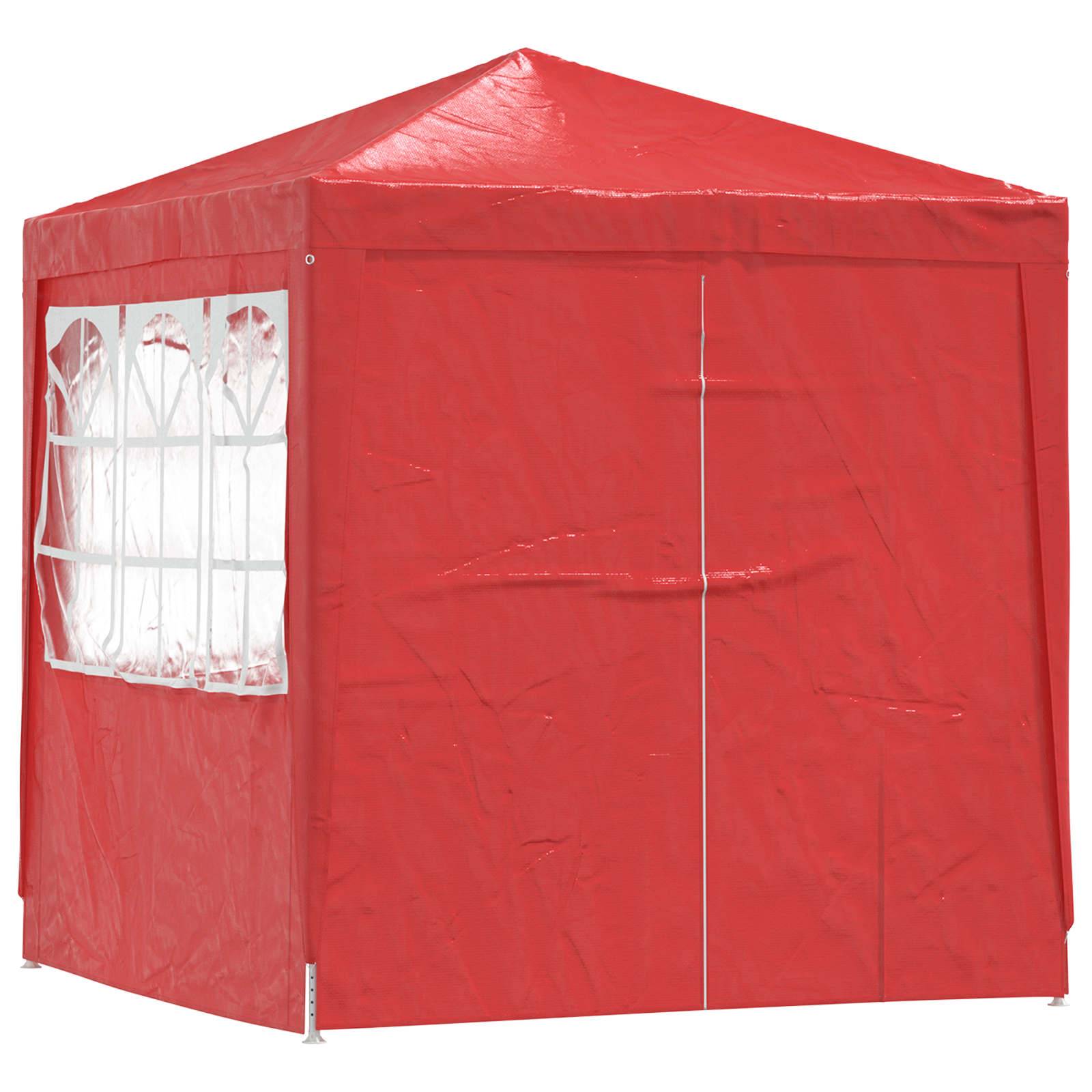 ComfortXL - Tente de réception PE acier rassemblements plein air fenêtres latérales 200x200cm rouge - ComfortXL Outdoor Living - Image 3