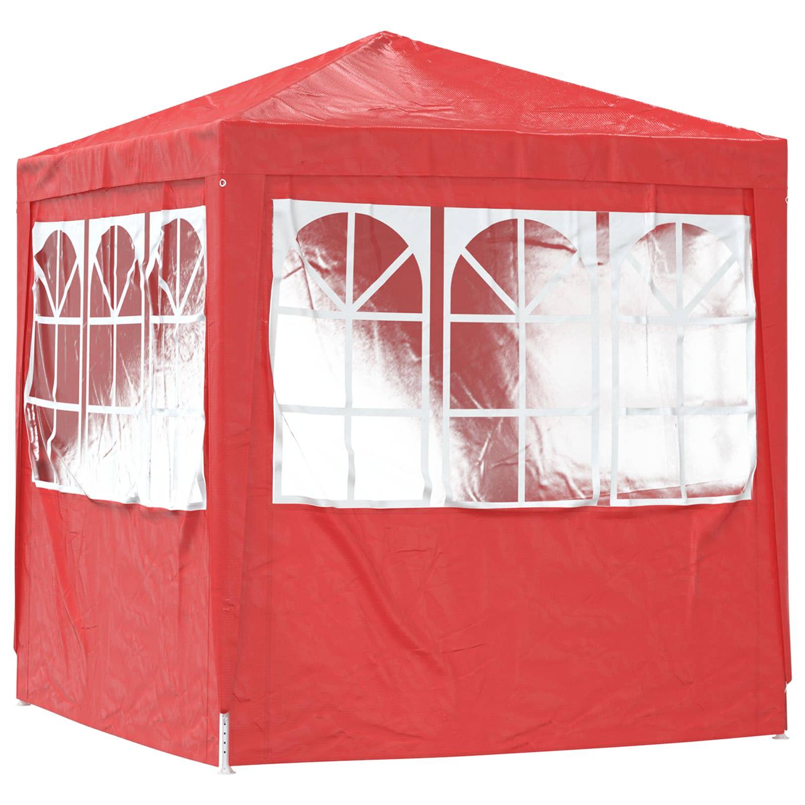 ComfortXL - Tente de réception PE acier rassemblements plein air fenêtres latérales 200x200cm rouge - ComfortXL Outdoor Living - Image 6