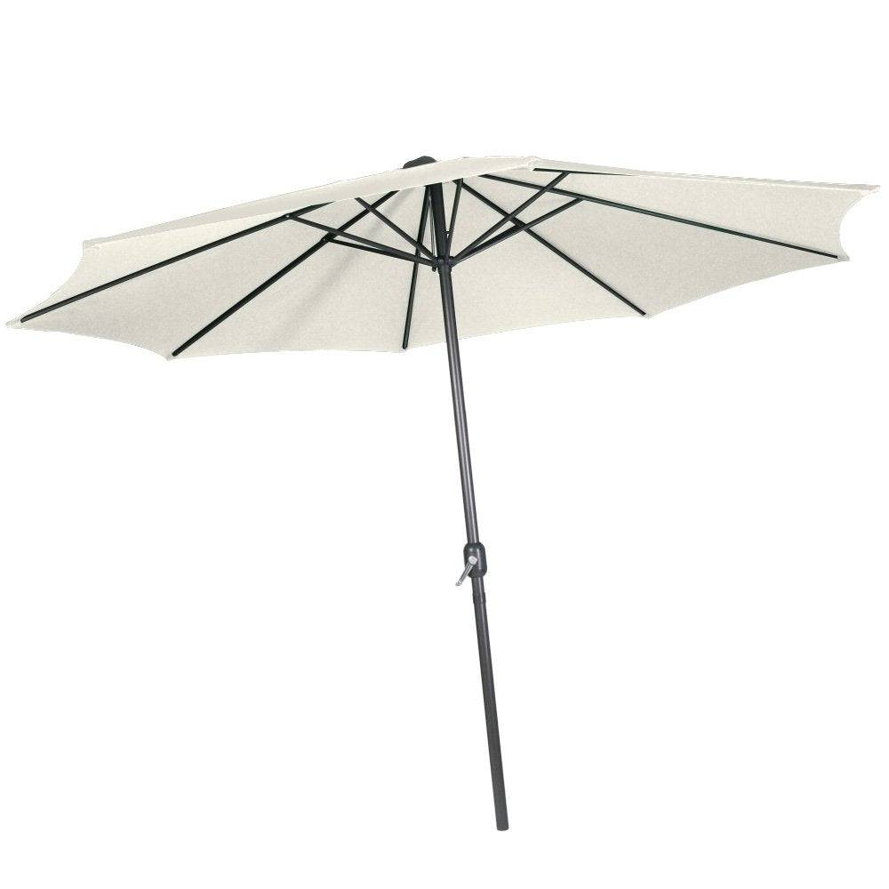 Helloshop26 - Parasol de jardin diamètre 2,5 m avec manivelle abri meuble jardin beige - Imagen 2