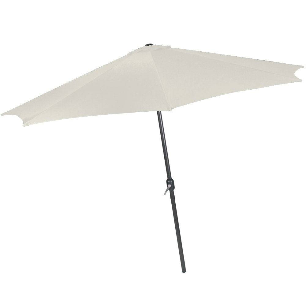 Helloshop26 - Parasol de jardin diamètre 2,5 m avec manivelle abri meuble jardin beige - Imagen 3