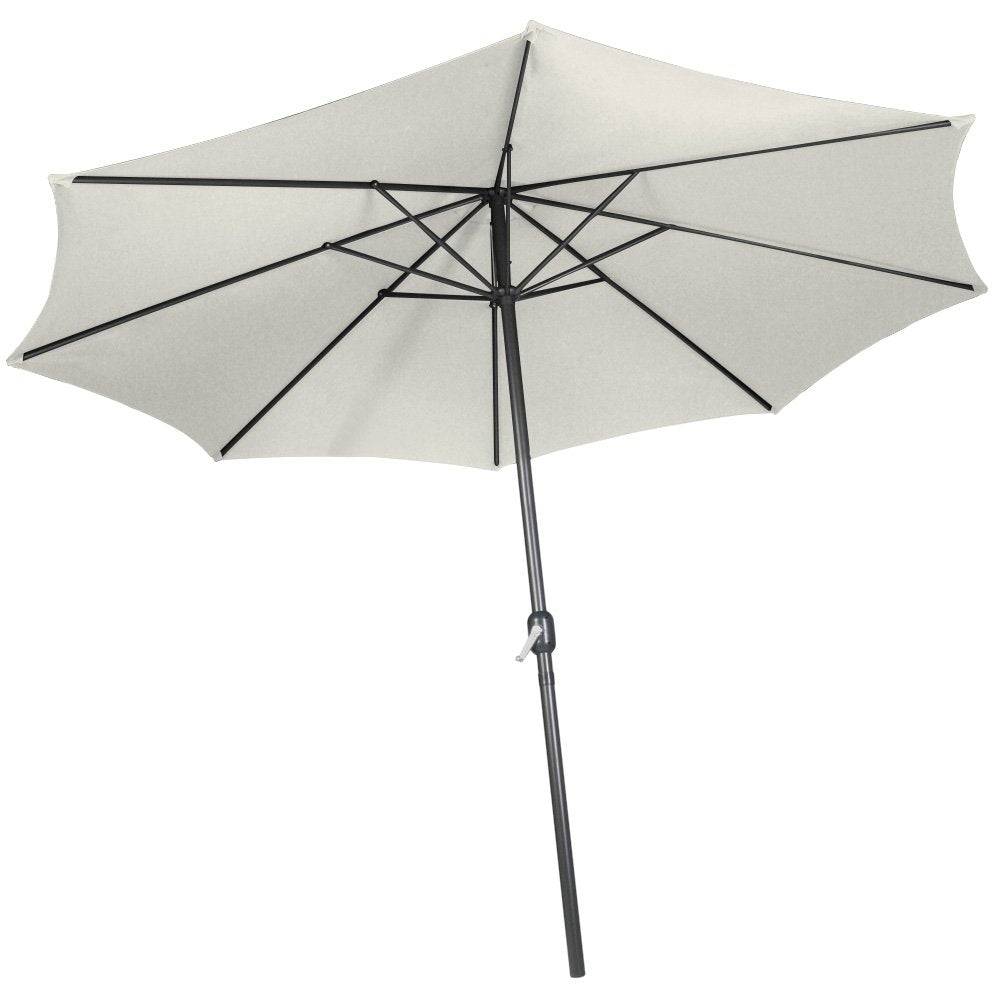 Helloshop26 - Parasol de jardin diamètre 2,5 m avec manivelle abri meuble jardin beige - Imagen 1