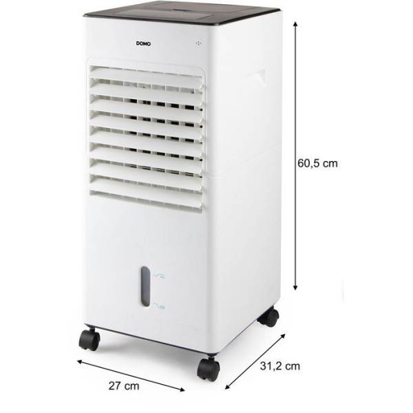 Rafraichisseur d'air - DOMO - 400 m3/h - Réservoir 5 L - 3 vitesses - Oscillation - Silencieux - 65 W - Blanc - Image 3