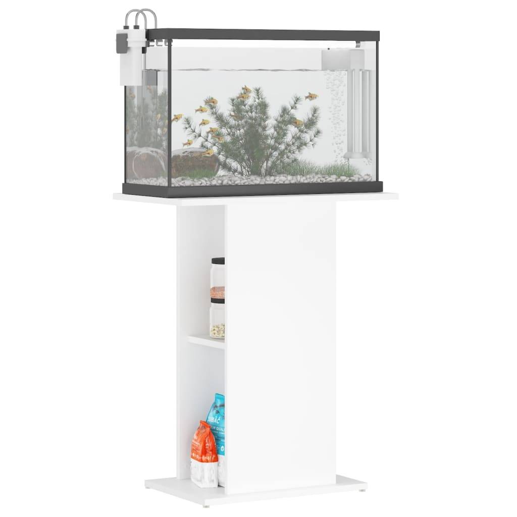 Meuble Aquarium Compact Bois Ingénierie avec Étagère Ouverte pour Bureau Blanc - ComfortXL Outdoor Living - Image 3