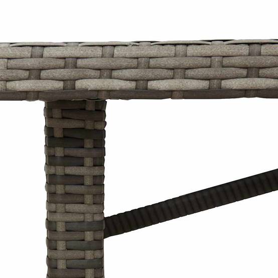 Table et chaises de jardin 7 pcs en polyrotin pour repas en extérieur Gris – ComfortXL Outdoor Living - Image 4