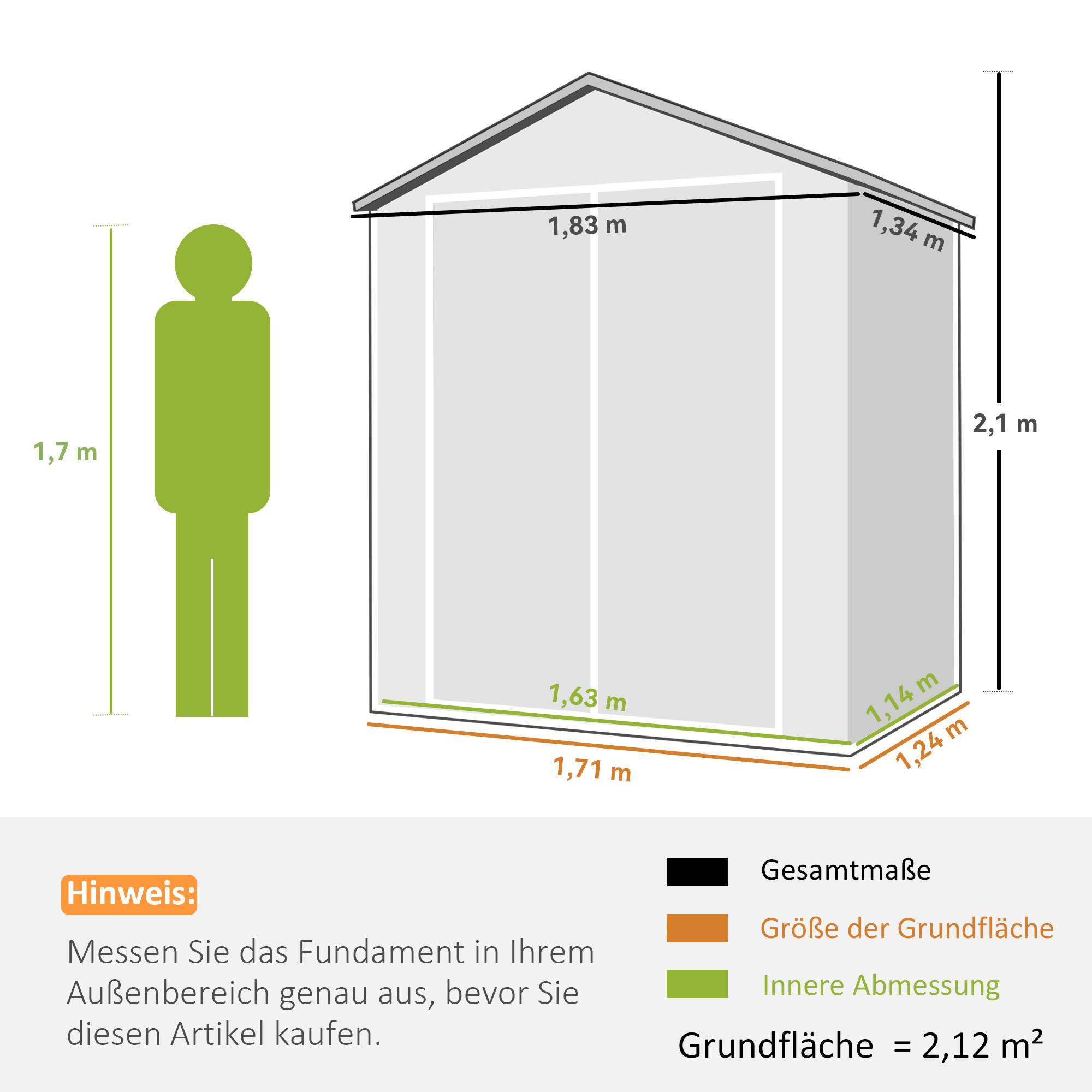 ComfortXL - Abri de jardin métal et résine 183 x 134 x 210 cm gris pour outils sécurisés - ComfortXL Outdoor Living - Image 5
