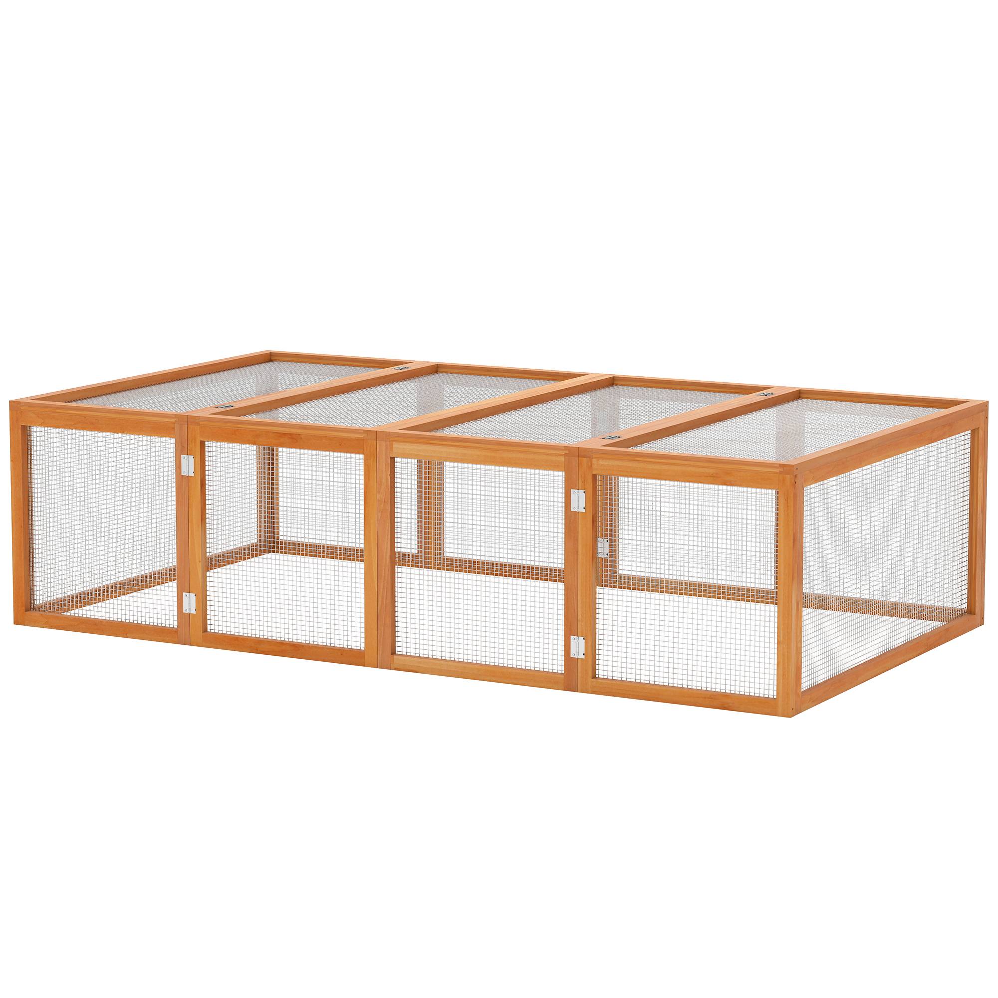 Sans Marque - Clapier cage à lapins extérieur intérieur 2 portes supérieures 181L x 100l x 48H cm bois massif pin - Image 2