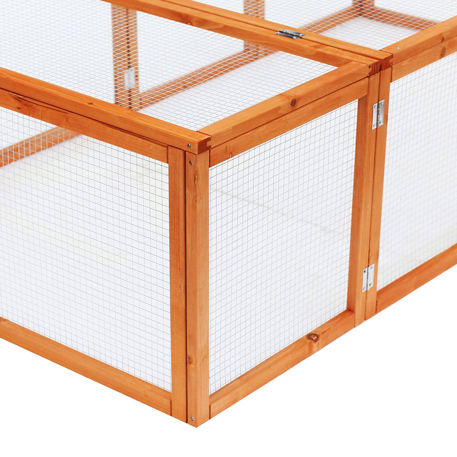 Sans Marque - Clapier cage à lapins extérieur intérieur 2 portes supérieures 181L x 100l x 48H cm bois massif pin - Image 9