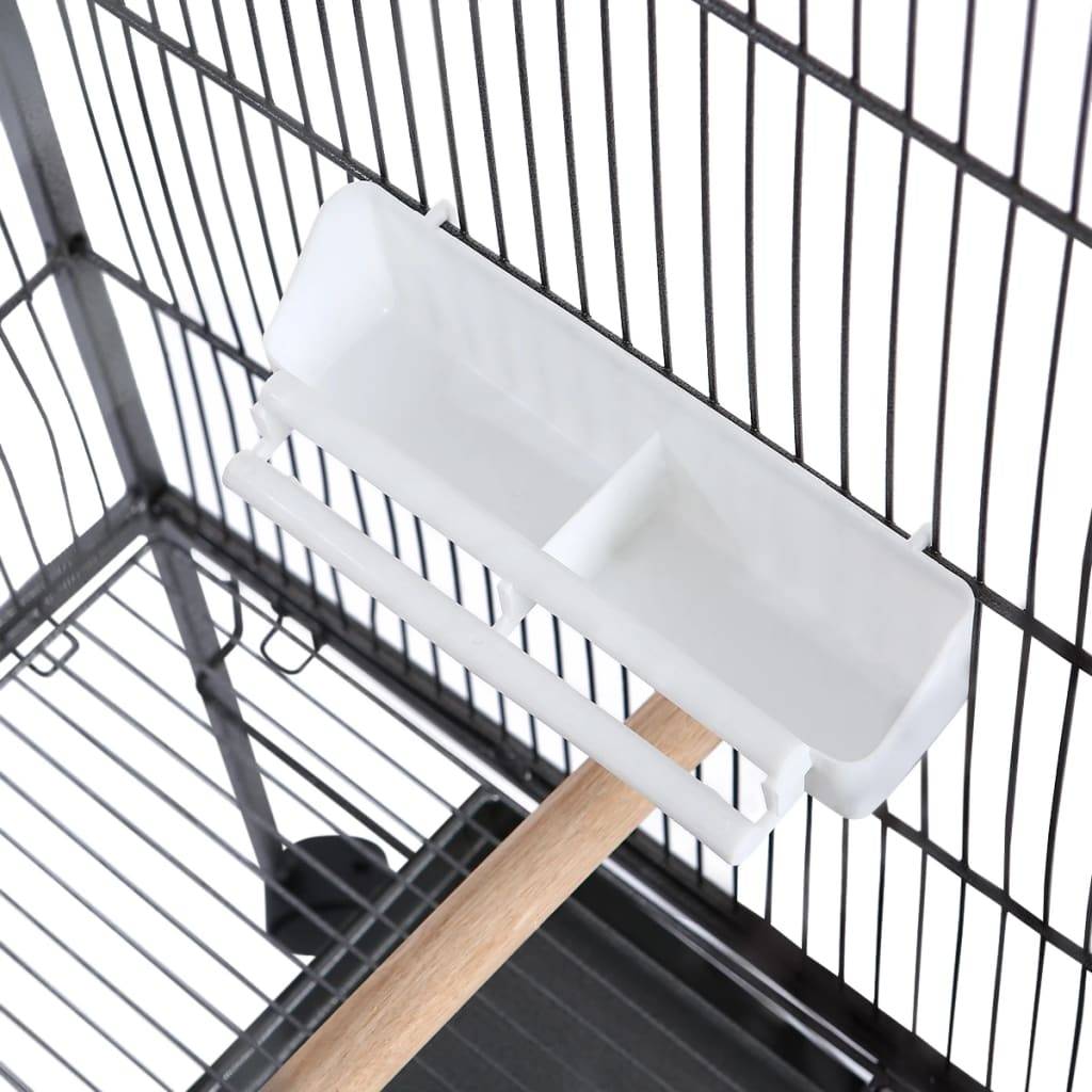 Vidaxl - Cage à oiseaux avec toit Acier Noir 66 x 66 x 155 cm vidaXL 170409 - Image 6