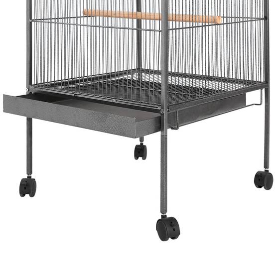 Vidaxl - Cage à oiseaux avec toit Acier Noir 66 x 66 x 155 cm vidaXL 170409 - Image 4