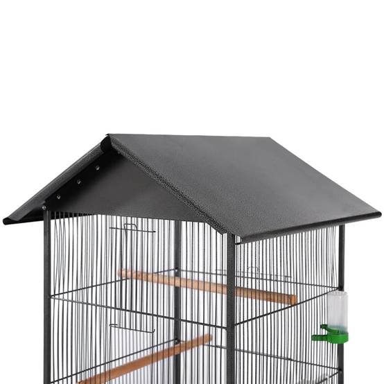 Vidaxl - Cage à oiseaux avec toit Acier Noir 66 x 66 x 155 cm vidaXL 170409 - Image 2