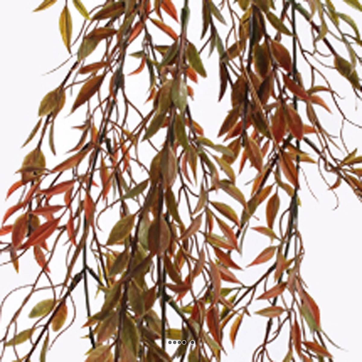 Chute de feuilles de thé artificielles L85 cm vert-rouge - Image 3