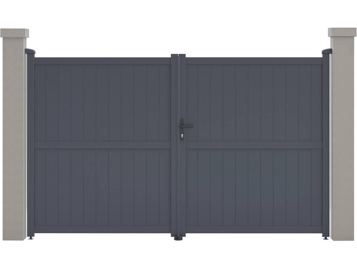Habitat Et Jardin - Portail Aluminium "maurice" - 299.5 X 180.9 Cm - Gris -habitat Et Jardin