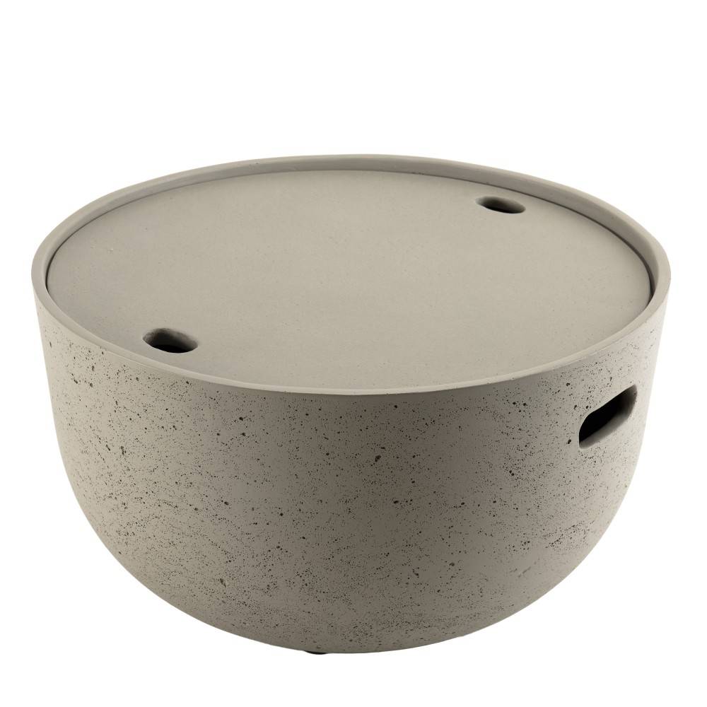 Macabane - HECTOR - Table basse de jardin ronde 58x58 cm béton gris - Imagen 5