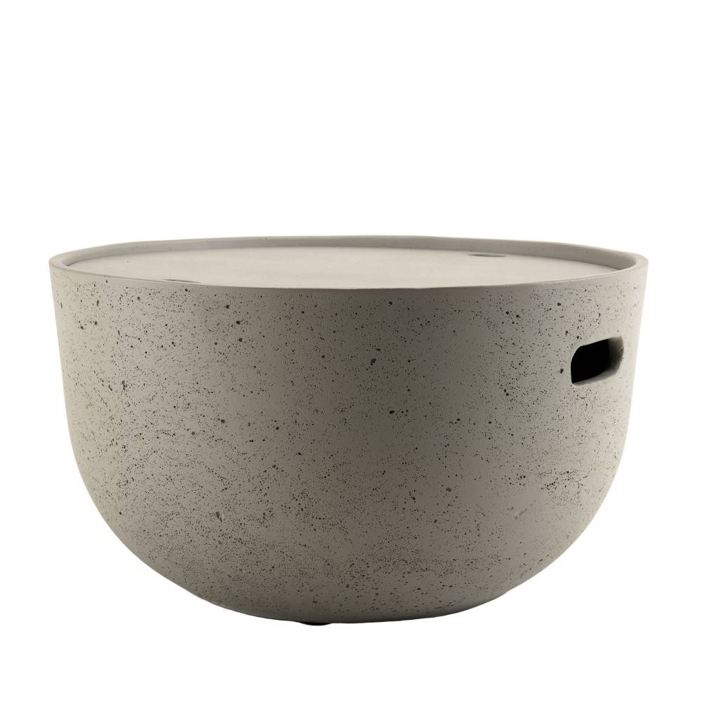 Macabane - HECTOR - Table basse de jardin ronde 58x58 cm béton gris - Imagen 1