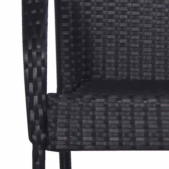 Lot de 2 Chaises de Jardin Empilables en Résine Tressée pour Balcon et Terrasse Noir – ComfortXL Outdoor Living - Image 7
