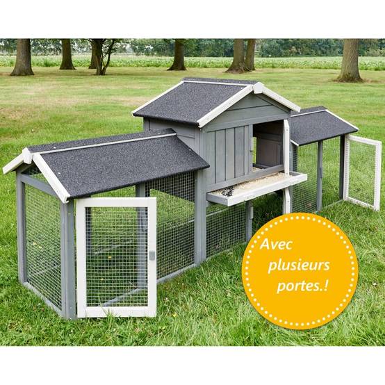 Cage Clapier Enclos lapin Extérieur en bois Haute Qualité pour lapins petits animaux- Modèle : 085 Don Camillo 69x54x85,5cm - Image 4