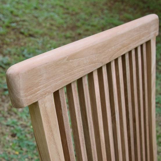Chaises de jardin pliantes en teck massif Java (Lot de 4) - TECK'Attitude - Image 6