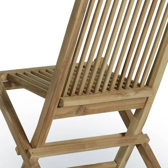 Chaises de jardin pliantes en teck massif Java (Lot de 4) - TECK'Attitude - Image 4