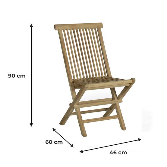 Chaises de jardin pliantes en teck massif Java (Lot de 4) - TECK'Attitude - Image 7