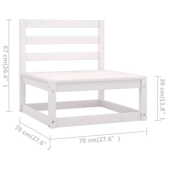 Salon de Jardin Blanc 8 Pièces en Bois de Pin avec Coussins Anthracite – ComfortXL Outdoor Living - Image 9