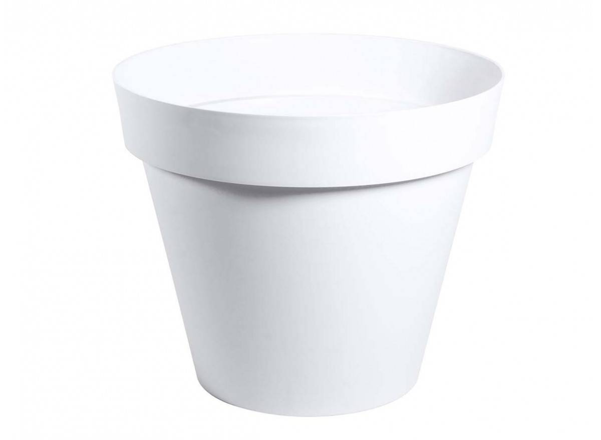 Eda - Lot de 2 Pots de fleur rond Toscane Ø 80 x H.66 cm Blanc - Eda - Imagen 2