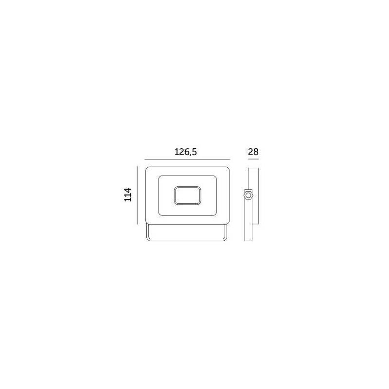 Projecteur LED MH 20W noir 4000K IP65 blanc naturel - Image 2
