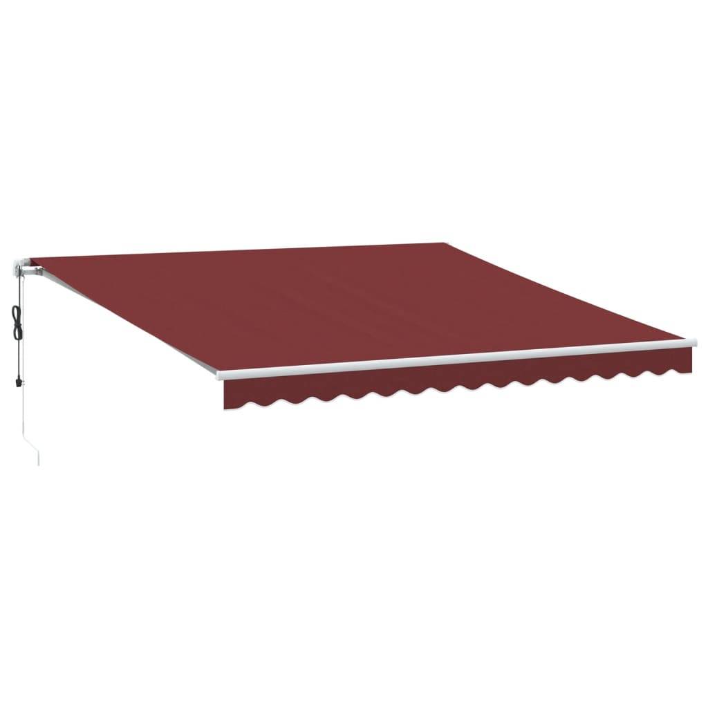 Store banne automatique aluminium terrasse LED capteur vent bordeaux 400x350 - ComfortXL Outdoor Living - Image 2