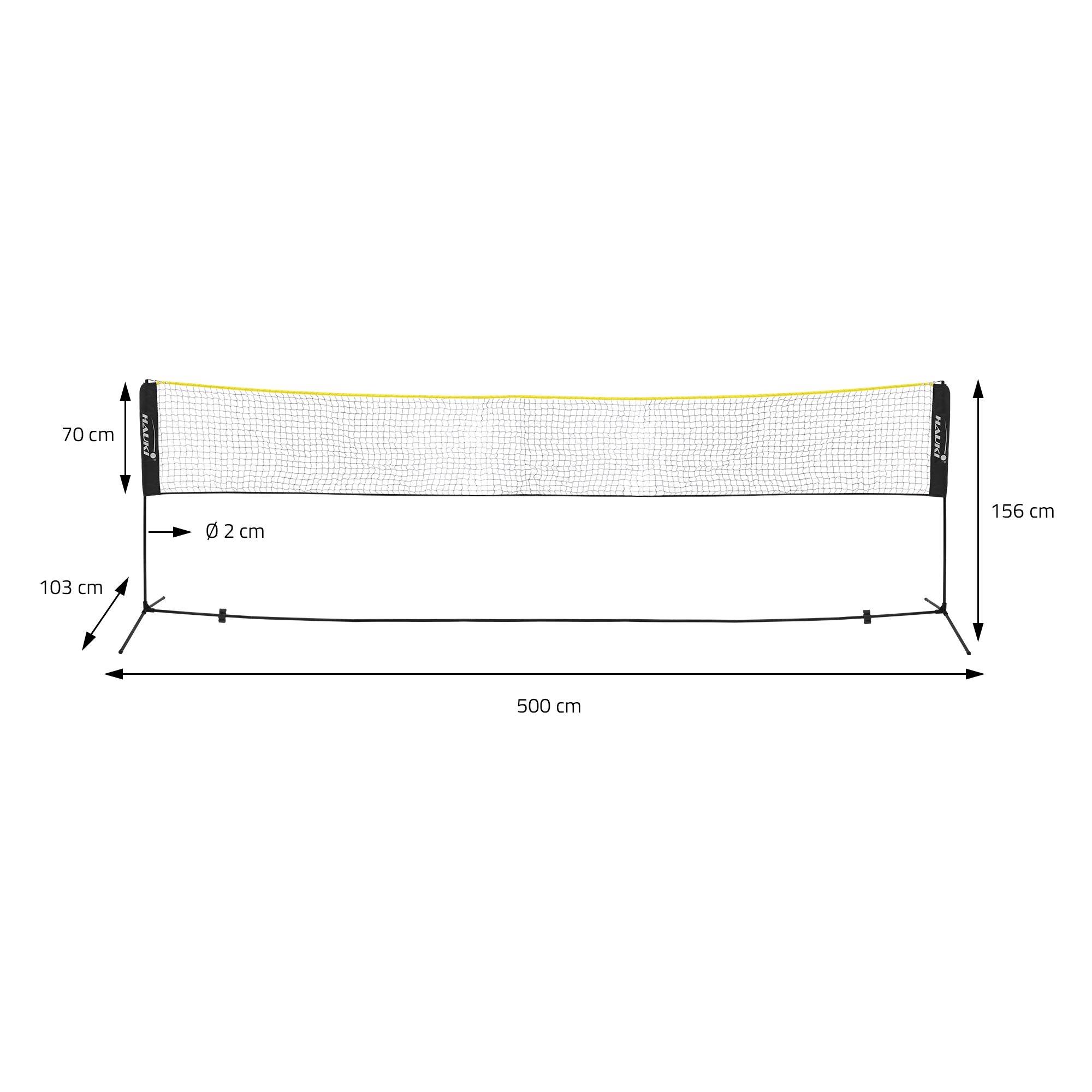 Filet de badminton 5m filet de volley-ball/tennis noir portable hauteur 155 cm - Imagen 7