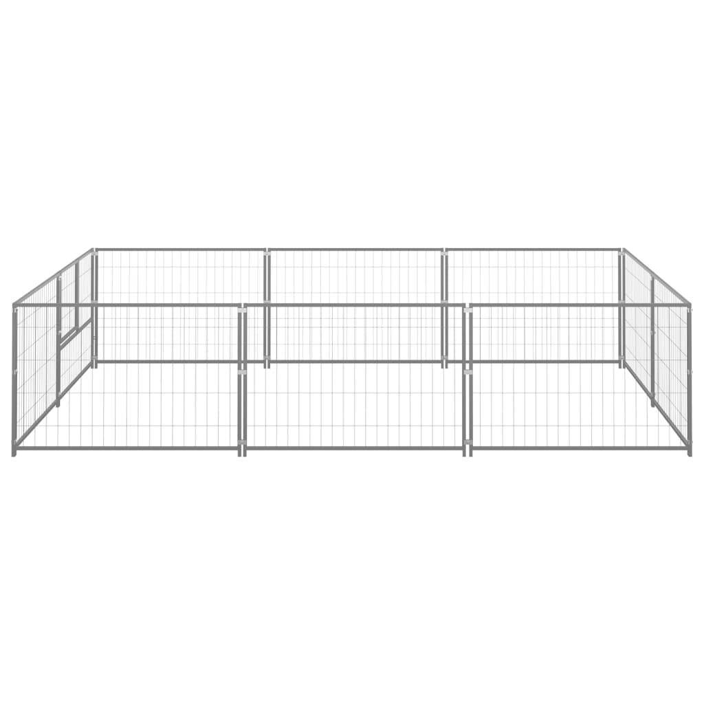 Helloshop26 - Chenil extérieur cage enclos parc animaux chien argenté 6 m² acier - Imagen 3