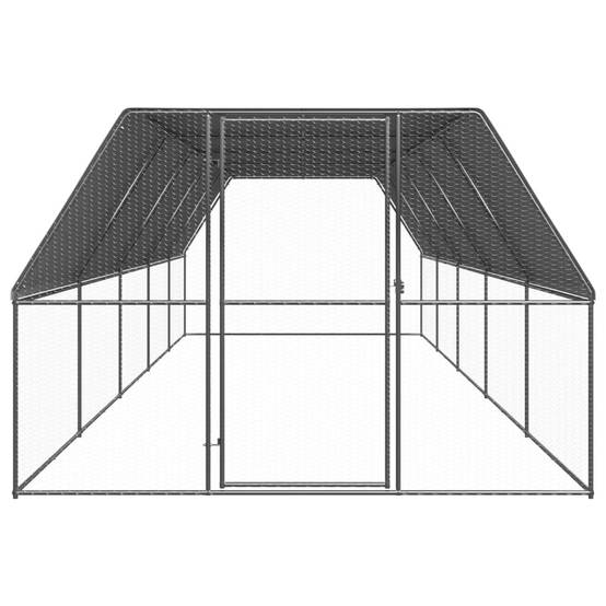 Enclos poulailler extérieur 3x10x2 m acier galvanisé avec bâche de toit – ComfortXL Outdoor Living - Image 2