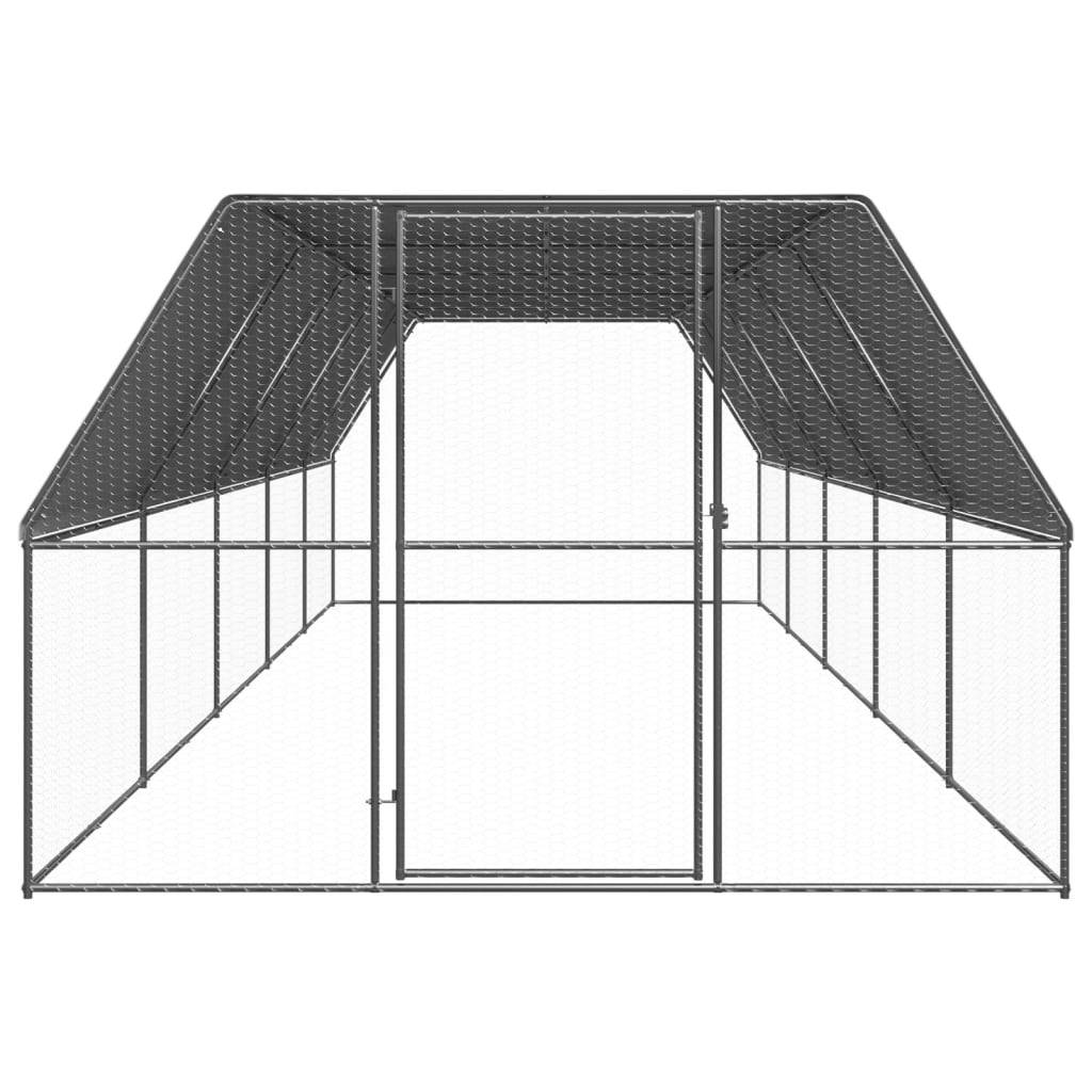 Enclos poulailler extérieur 3x10x2 m acier galvanisé avec bâche de toit – ComfortXL Outdoor Living - Image 2