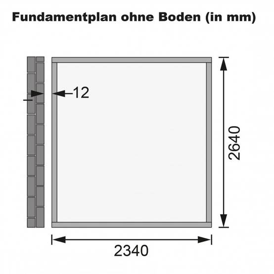 Abri de jardin adossé 6,23m² bois massif 19mm marron Karibu Bomlitz 3 avec embase traitée - Image 7