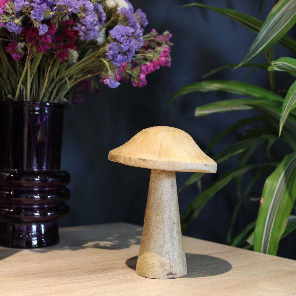 Sil - Champignon déco en manguier 13 x 10 cm - Imagen 2