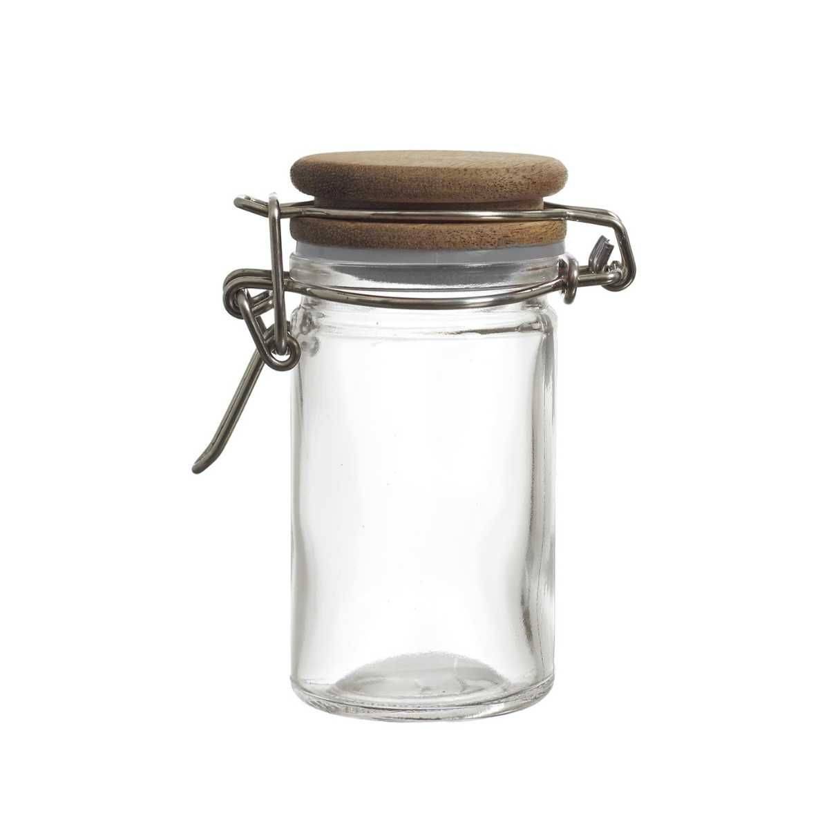 Bocal de conservation 70ml en verre couvercle acacia - - Image 3