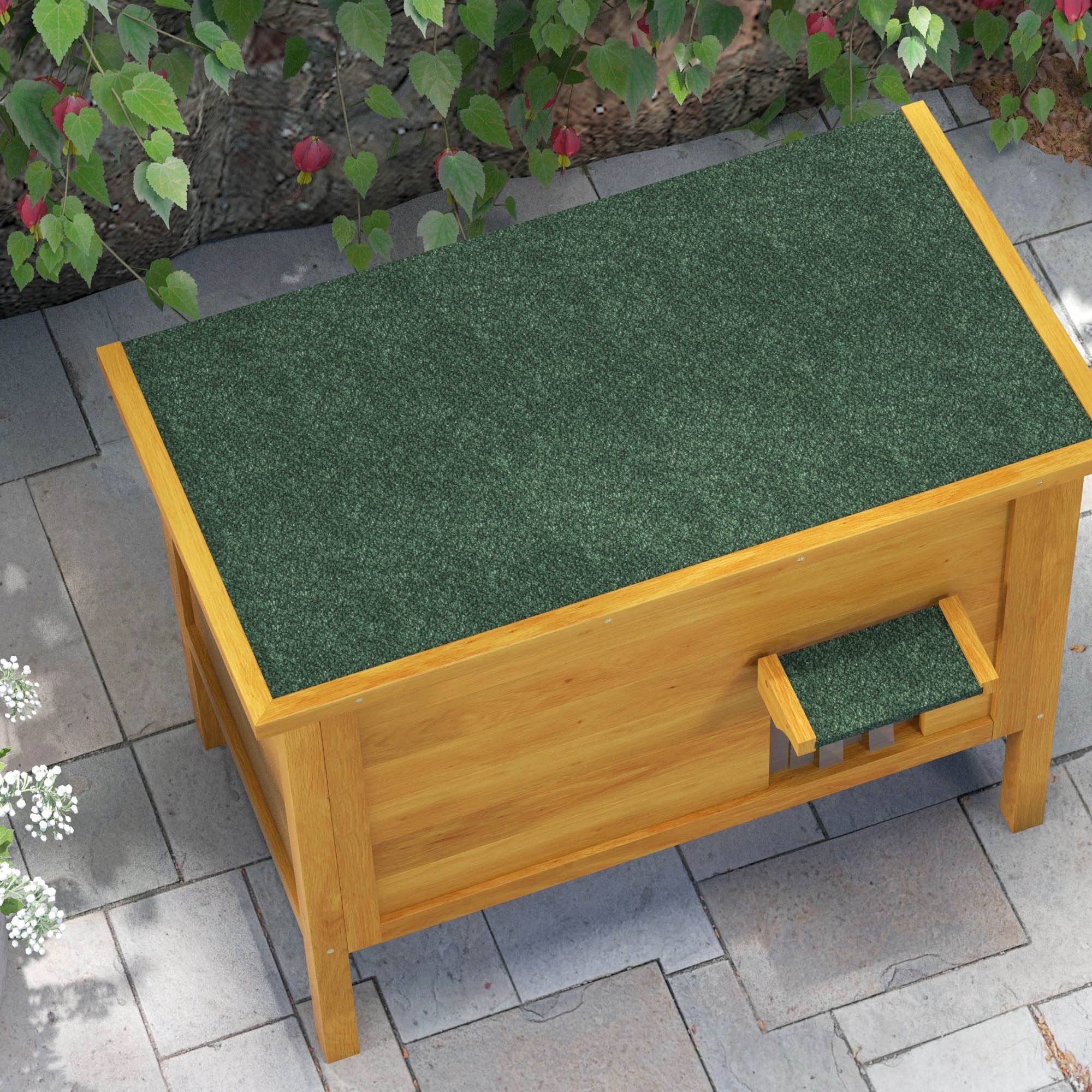 Niche pour chat d'extérieur bois naturel et vert 85 x 50 x 68.5 cm - PANGIVO - Image 10