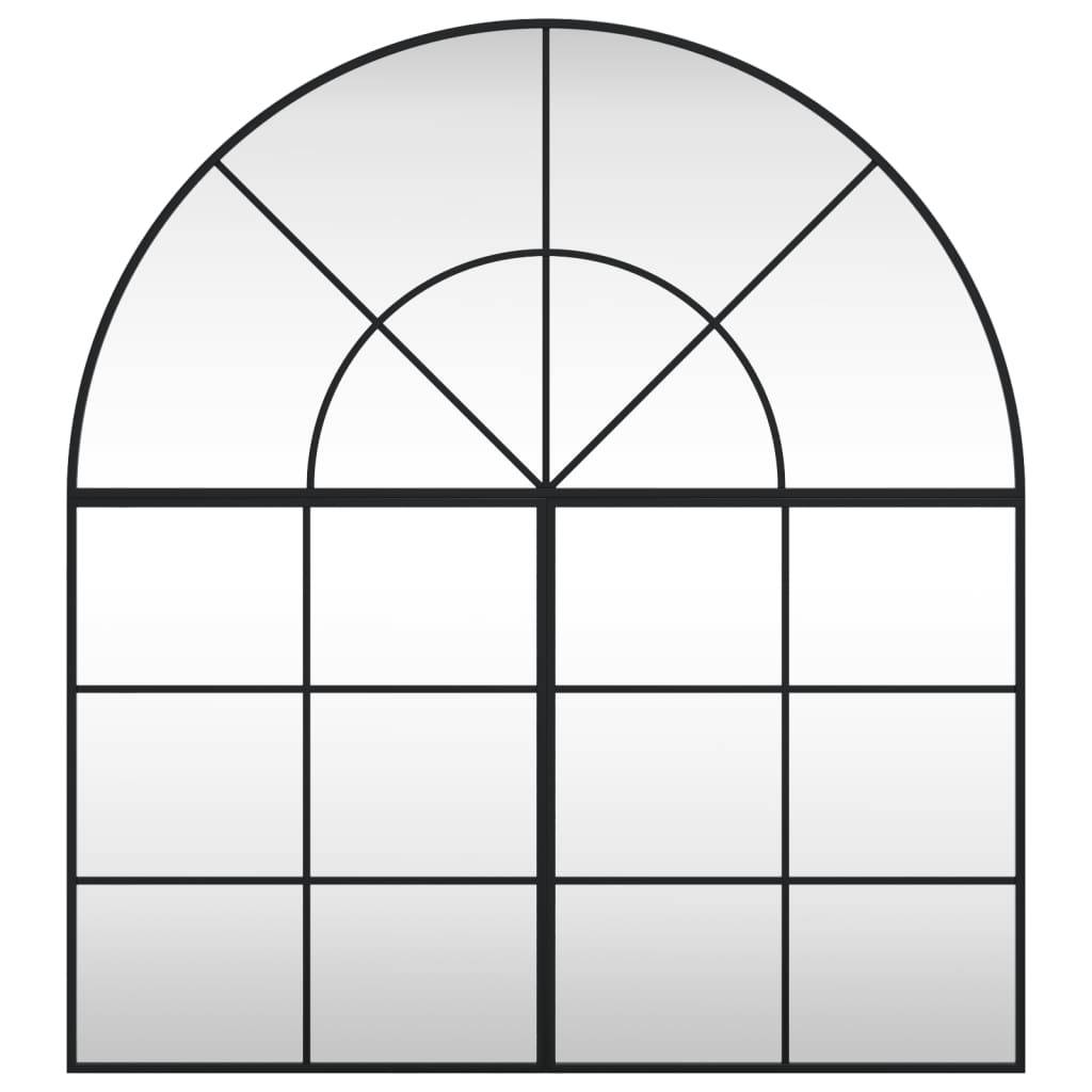 Maison Chic - Miroir mural - Miroir décoratif noir 100x110 cm arche fer - Image 3