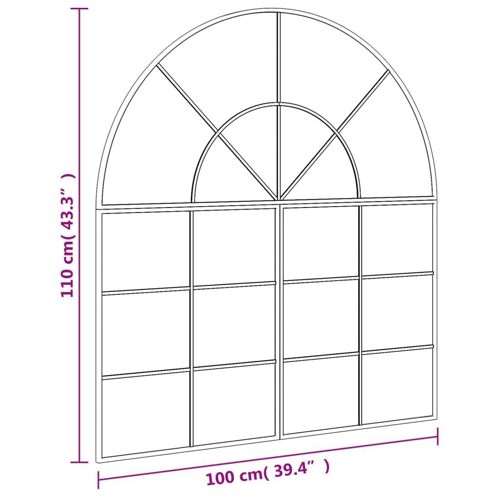 Maison Chic - Miroir mural - Miroir décoratif noir 100x110 cm arche fer - Image 7