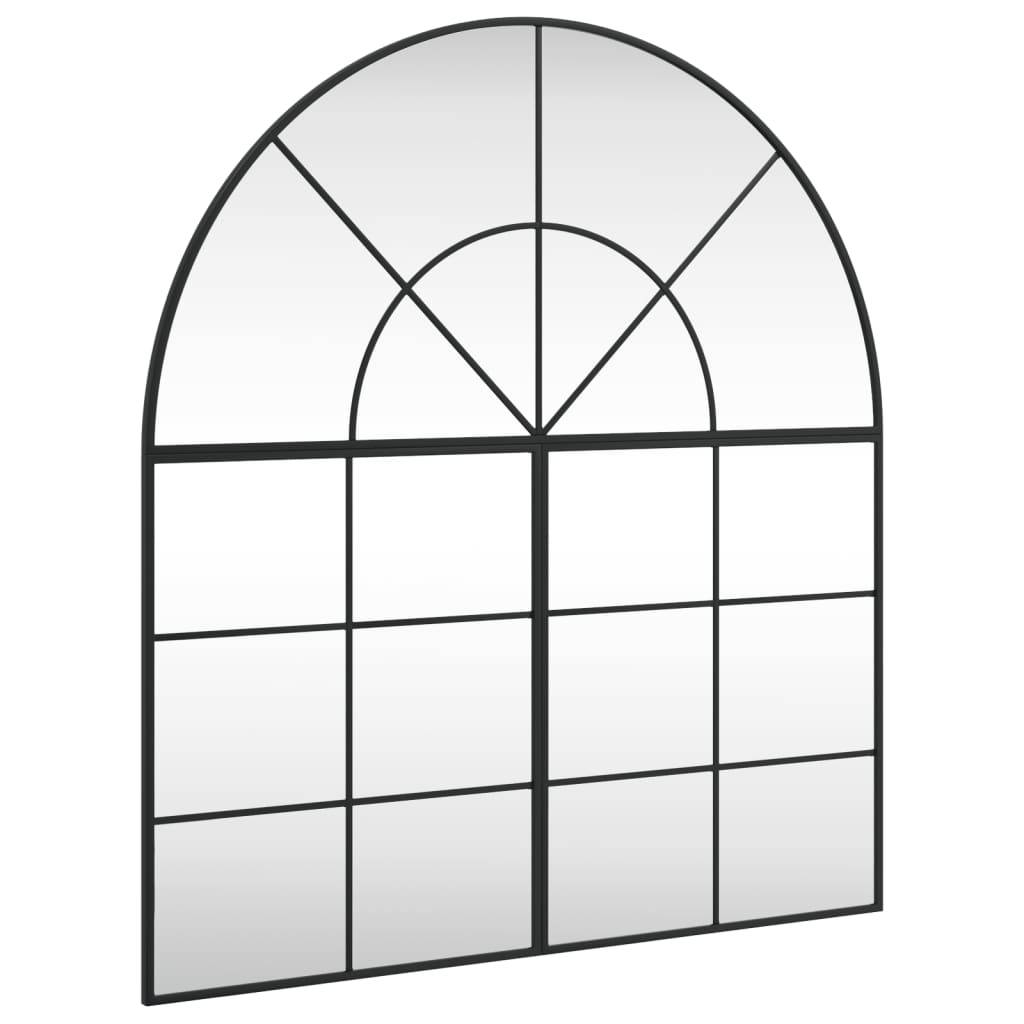 Maison Chic - Miroir mural - Miroir décoratif noir 100x110 cm arche fer - Image 1
