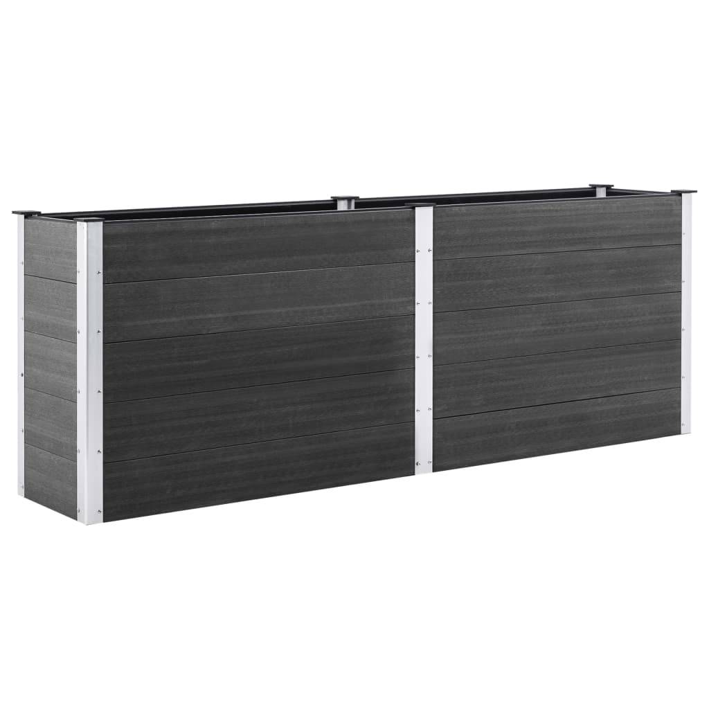 Helloshop26 - Jardinière lit surélevé plantes fleurs jardin 250 x 100 x 91 cm WPC gris - Imagen 1