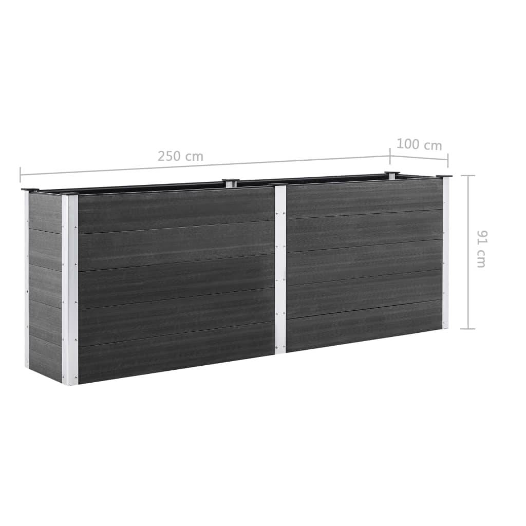 Helloshop26 - Jardinière lit surélevé plantes fleurs jardin 250 x 100 x 91 cm WPC gris - Imagen 5