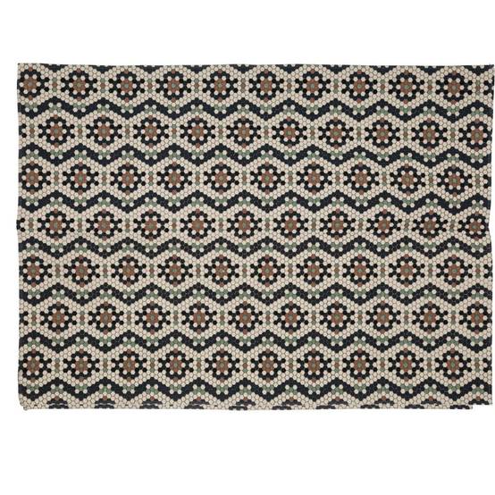 Tapis décoratif en Coton Bleu et Ivoire 120 x170 cm - Image 1