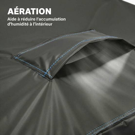 Housse Salon de Jardin Extérieure Imperméable 420D Tissu Oxford, avec Évent et Sac de Rangement, 180x120x74cm, Noir - Image 8