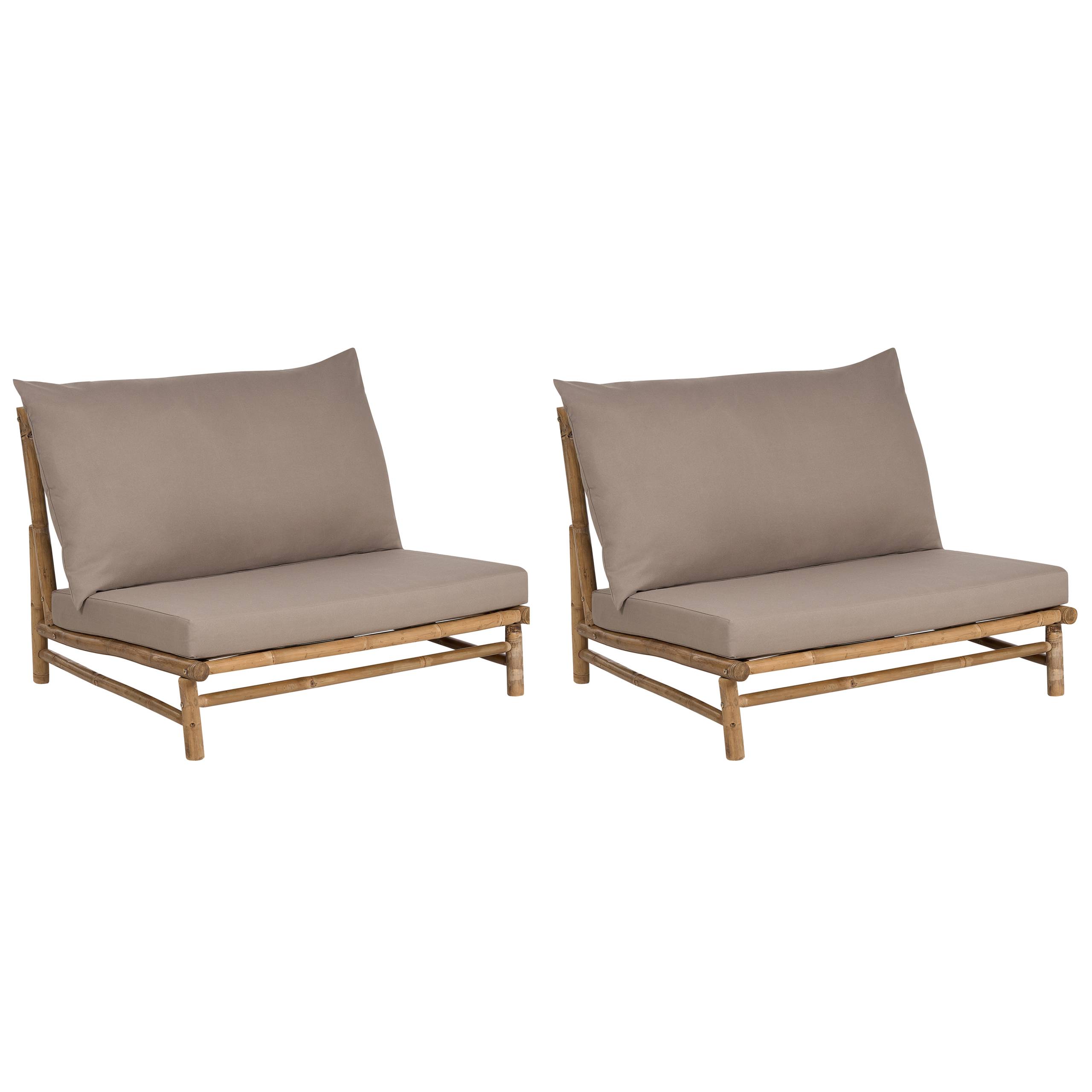 Beliani - Fauteuil Bambou Taupe TODI - Beliani - Imagen 2