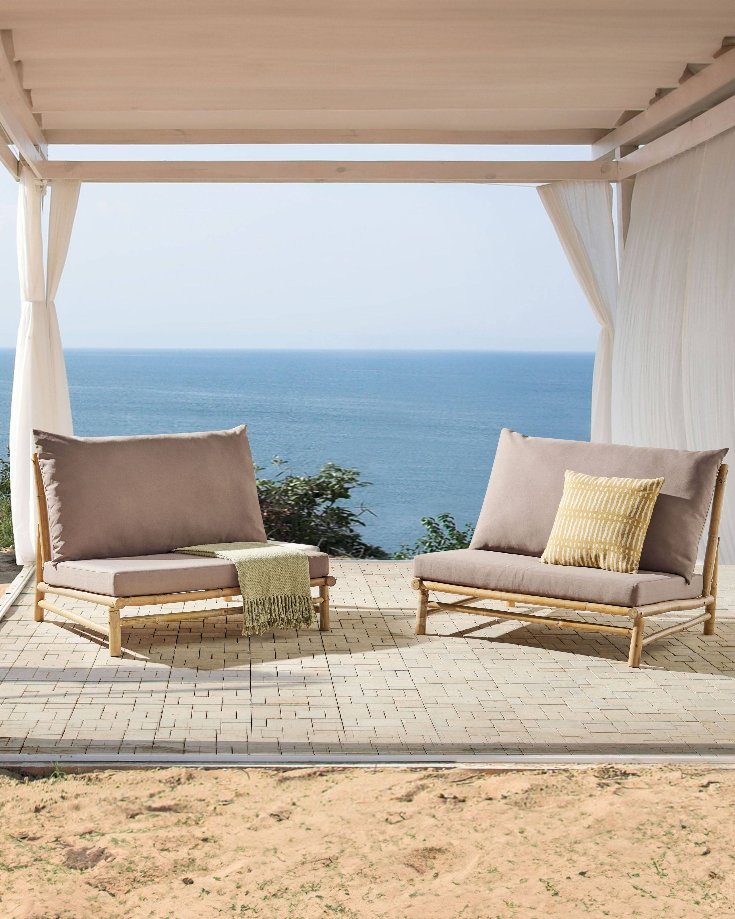 Beliani - Fauteuil Bambou Taupe TODI - Beliani - Imagen 1