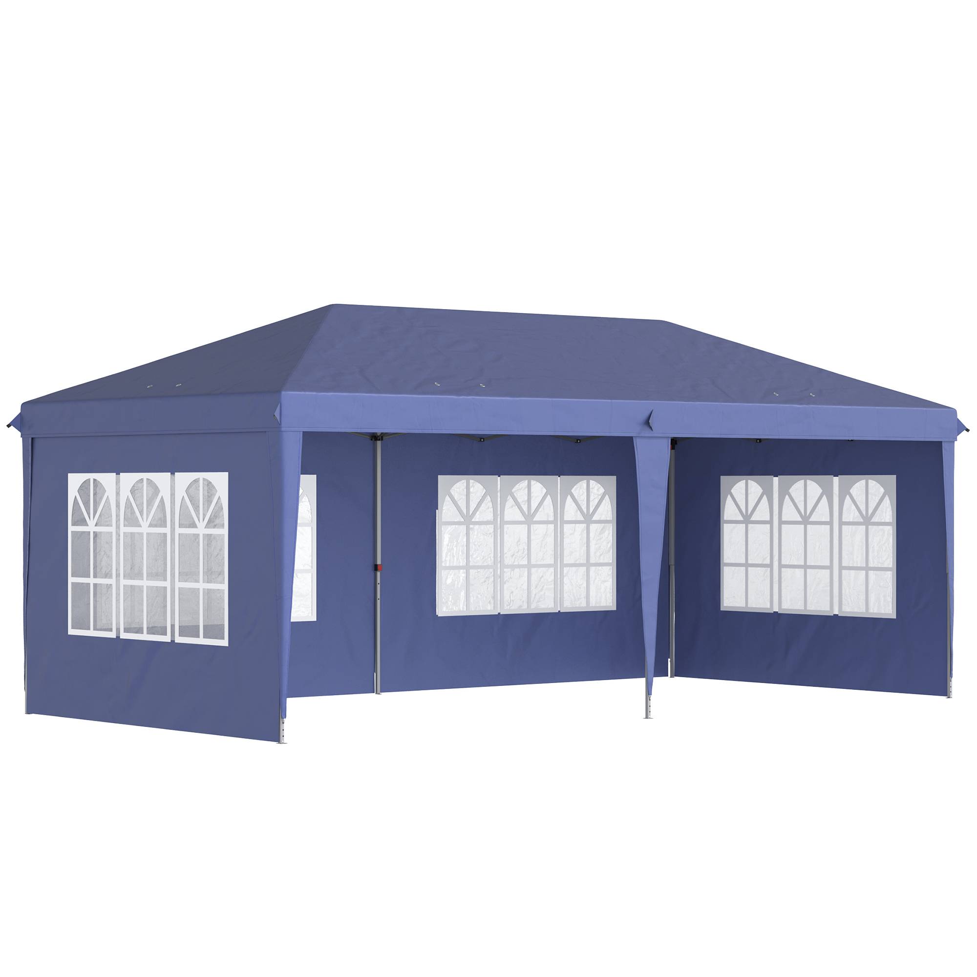 Tente de réception acier polyester pour grands événements abri étanche 6x3m bleu - ComfortXL Outdoor Living - Image 1