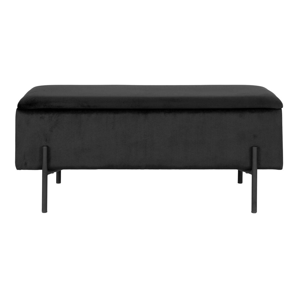 ALTOBUY - Banc-Coffre Velours Noir Pieds Métal - BLAIRE - Image 3