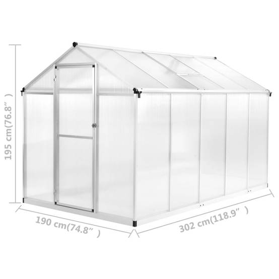ComfortXL - Serre Jardin Aluminium Polycarbonate Culture Plantes Anti-UV 5,74m² Transparent - ComfortXL Outdoor Living - Image 6