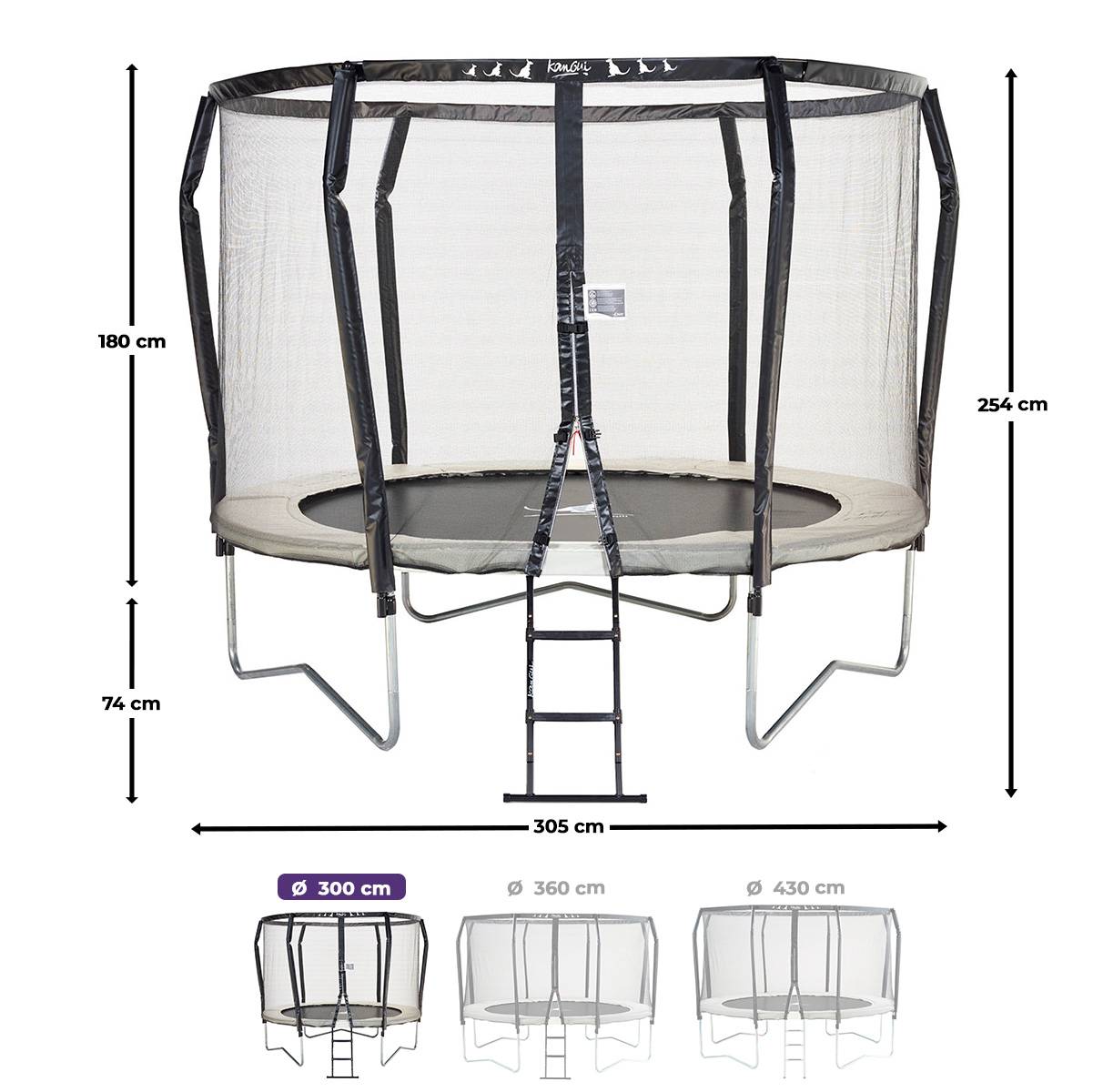 Kangui - Trampoline Premium Ø 300 cm + échelle + bâche + kit ancrage - Famili 300 Kangui - Imagen 3