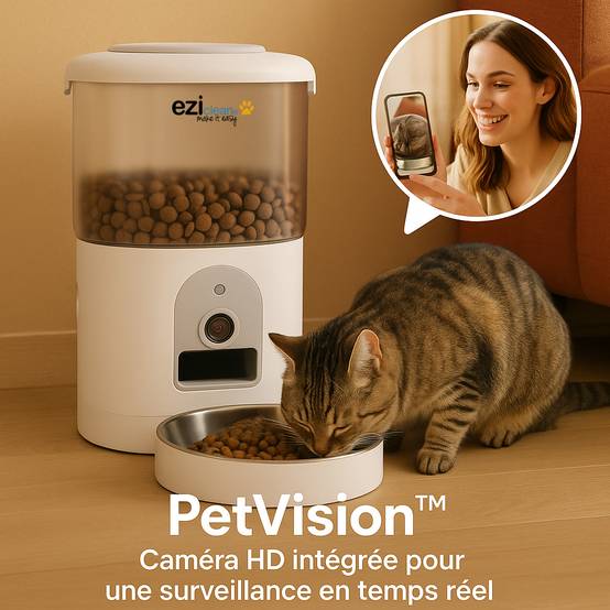 Distributeur de croquettes et fontaine pour chat et petit chien Eziclean® Nutribot Cam+ Ultra (3L/5L) - Image 7